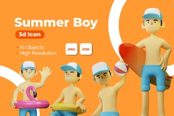 Summer Boy 3D Illustration Pack