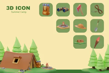 Free Summer Camp 3D Icon Pack