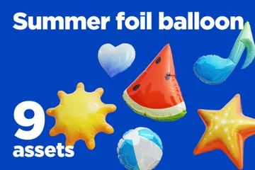 Summer Foil Balloon 3D Icon Pack