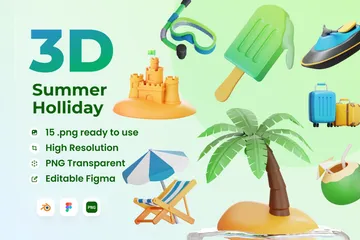 Summer Holiday 3D Icon Pack