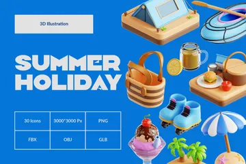 Summer Holiday 3D Icon Pack