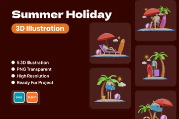 Summer Holiday 3D Illustration Pack