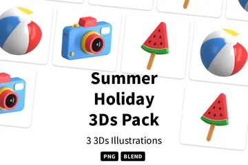 夏休み 3D Iconパック