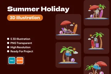 여름 휴가 3D Illustration 팩