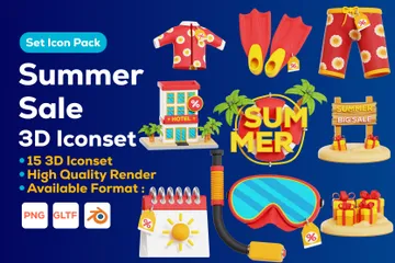 Summer Sale 3D Icon Pack