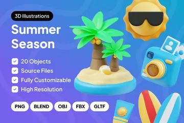 Summer Season 3D Icon Pack