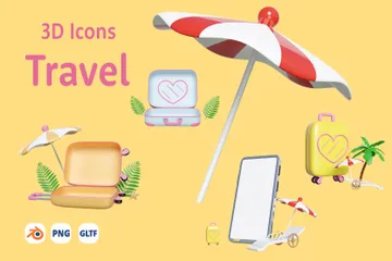 Summer Travel 3D Icon Pack