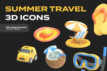 夏の旅行 3D Iconパック