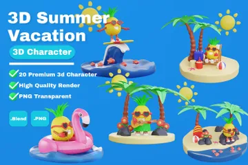 Summer Vacation 3D Illustration Pack