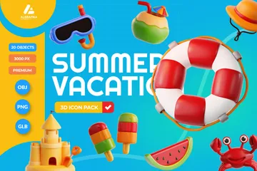 Summer Vacation 3D Icon Pack
