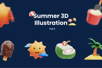 Summer Vol.2 3D Illustration Pack