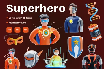 Super heroi Pacote de Icon 3D