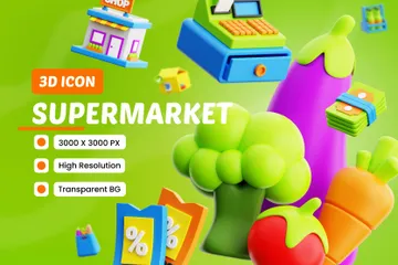 Supermarket 3D Icon Pack