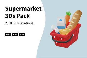 Supermercado Paquete de Icon 3D