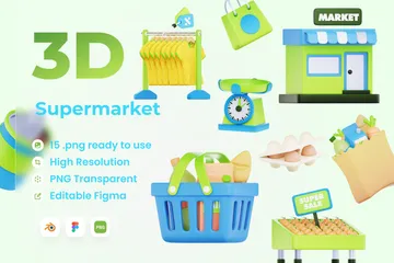 Supermercado Pacote de Icon 3D