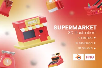 Supermercado Pacote de Icon 3D