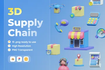 Supply Chain 3D Icon Pack
