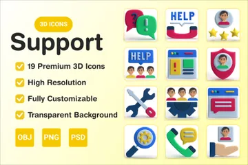 Support 3D Icon Pack