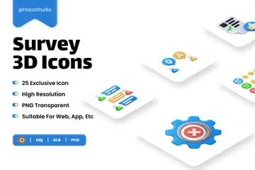 Survey 3D Icon Pack