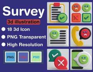 Survey 3D Icon Pack