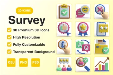 Survey 3D Icon Pack