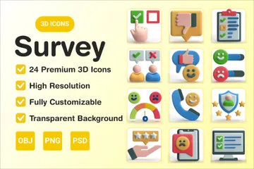 Survey 3D Icon Pack