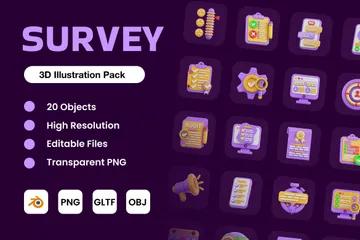 Survey 3D Icon Pack