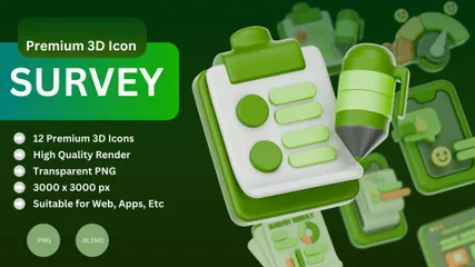 Survey 3D Icon Pack