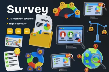 Survey 3D Icon Pack