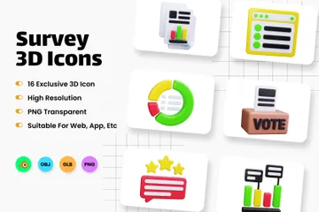 Survey 3D Icon Pack