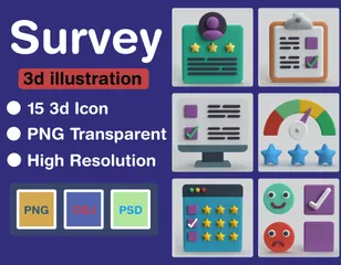 Survey 3D Icon Pack