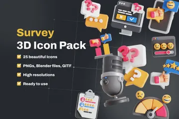 Survey 3D Icon Pack