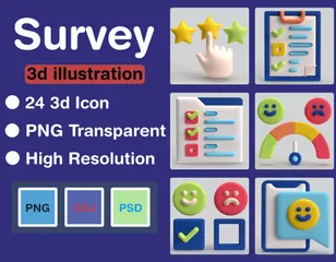 Survey 3D Icon Pack