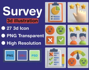 Survey 3D Icon Pack
