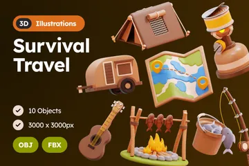 Survival Travel 3D Icon Pack