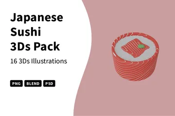 Free Sushi Japonês Pacote de Icon 3D