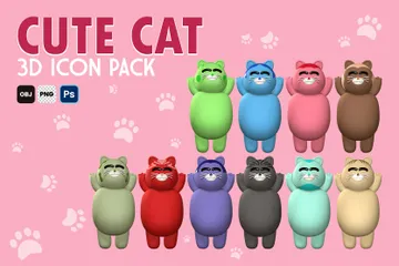 Süße Katze 3D Icon Pack