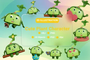 Süße Pflanze 3D Illustration Pack