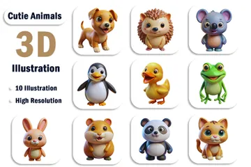 Süße Tiere 3D Icon Pack