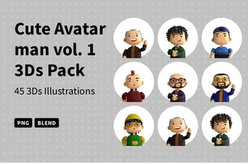 Netter Avatar-Mann Vol. 1 3D Icon Pack