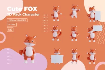 Süßer Fuchs 3D Illustration Pack