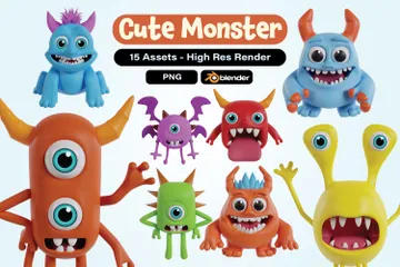 Süßes Monster 3D Icon Pack