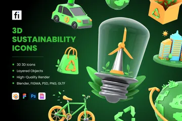 Sustainability Icons 3D Icon Pack