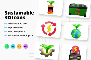 Sustainable 3D Icon Pack