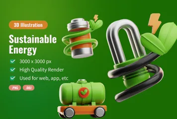 Sustainable Energy 3D Icon Pack