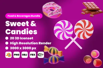 SWEET AND CANDIES 3D Icon Pack