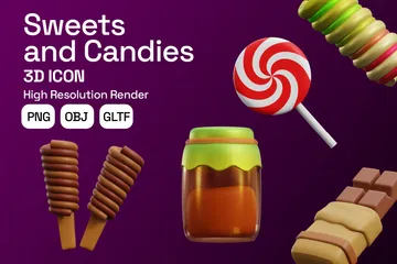 お菓子とキャンディー 3D Iconパック