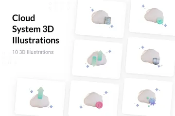 Système cloud Pack 3D Illustration