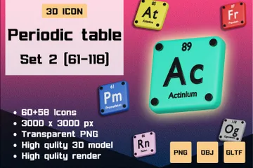 Tabela periódica Pacote de Icon 3D