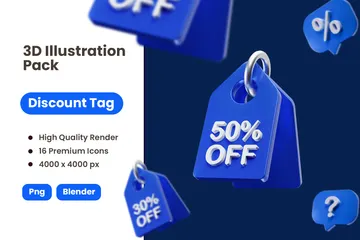 Tag And Message 3D Icon Pack